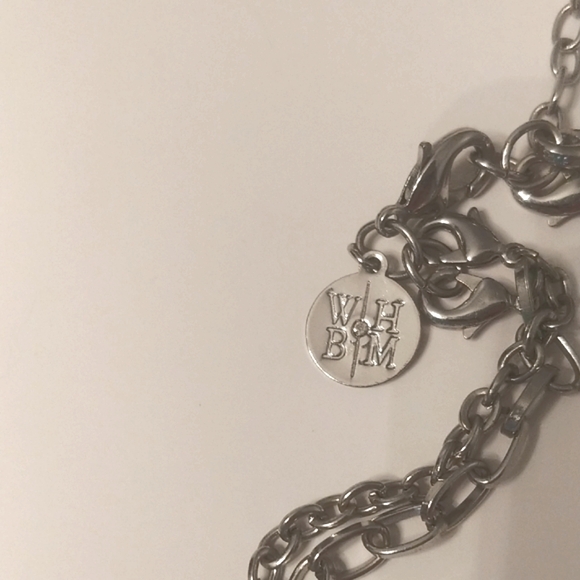 White House Black Market Silver and Green Necklace - Picture 3 of 9